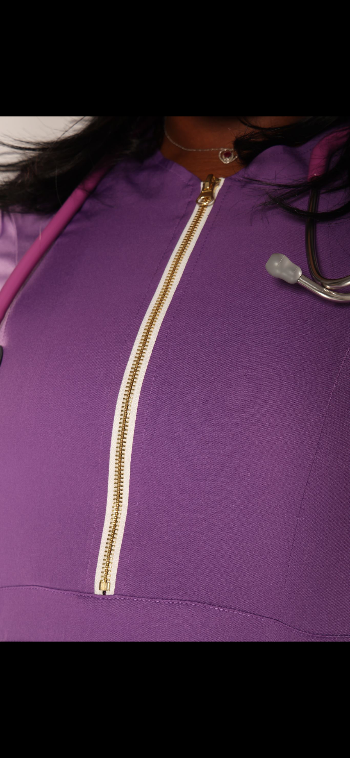 Lilac gold zipper set w/ jogger pants