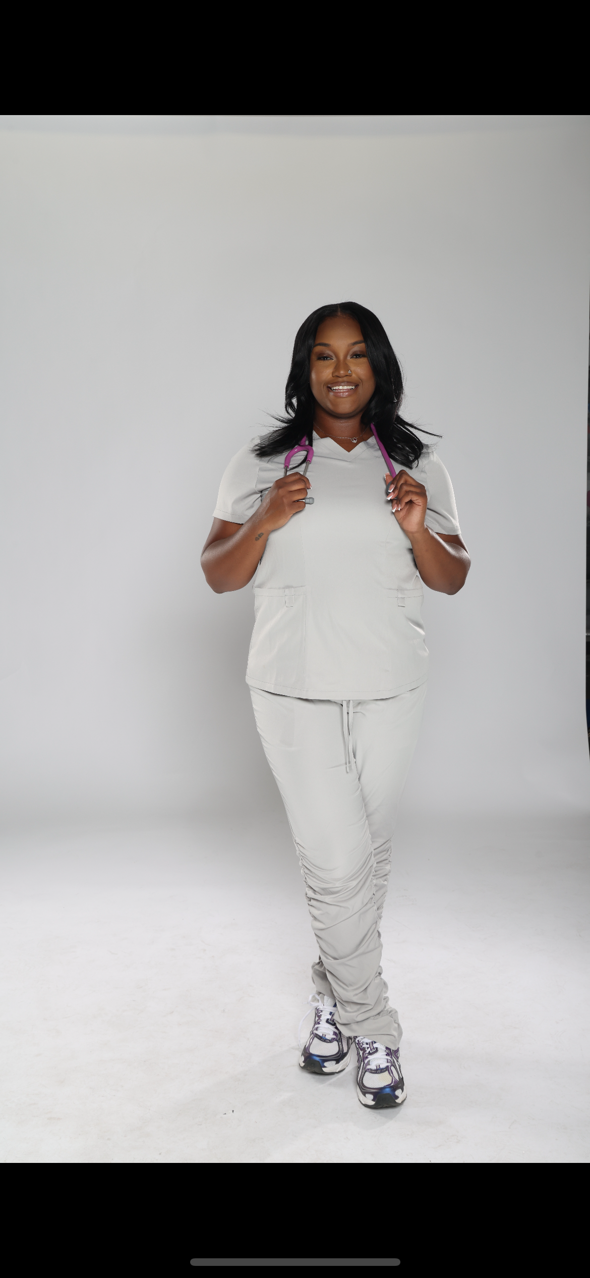 Lightly Cloudy short sleeve w/stacked pants